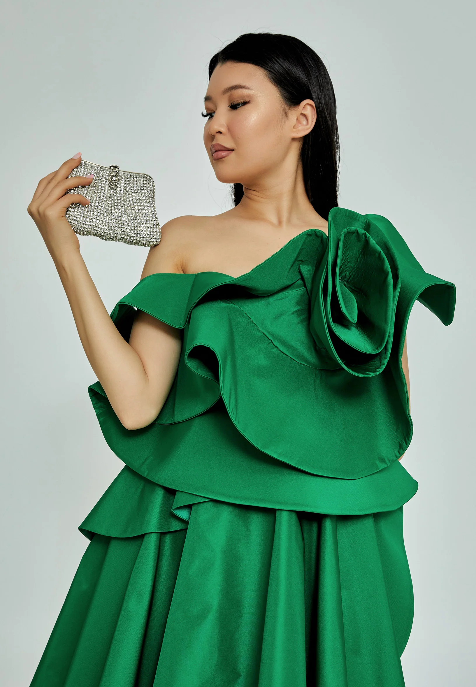 Women's Clutch Solid Color Crystal Stone Handbag abac026 - Image 3