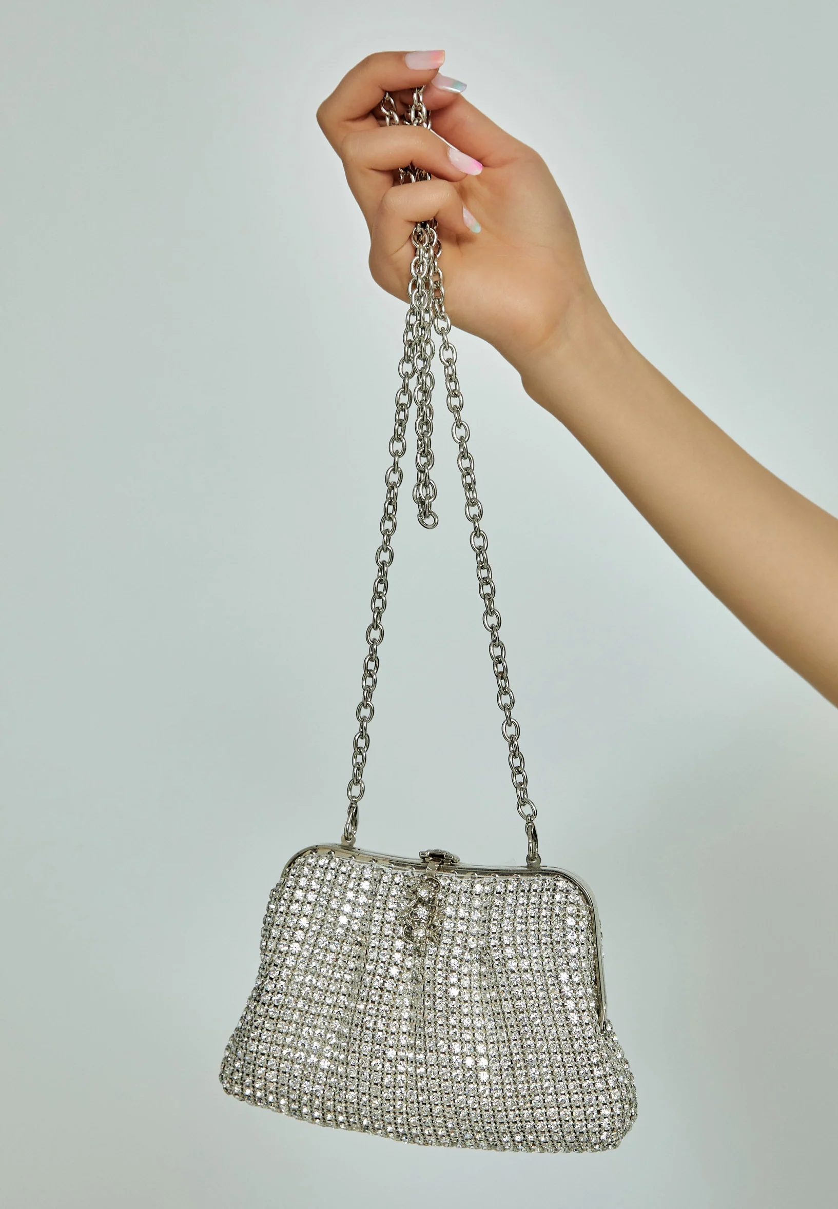 Women's Clutch Solid Color Crystal Stone Handbag abac026 - Image 4