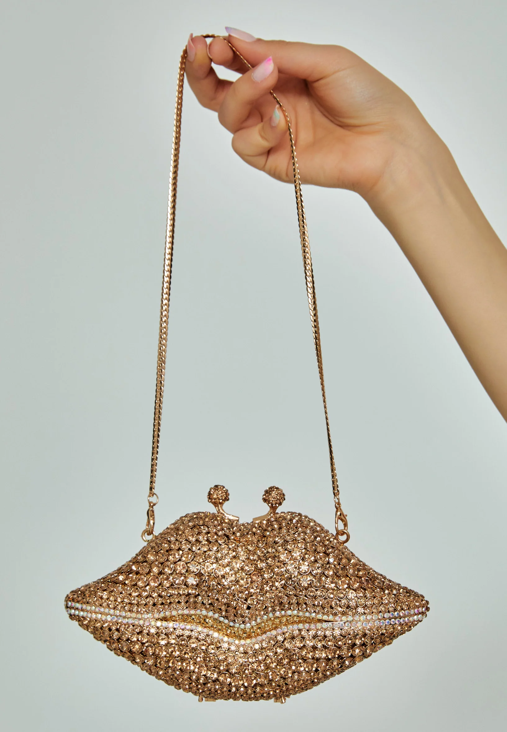Women's Clutch Solid Color Crystal Stone Handbag abac030 - Image 4
