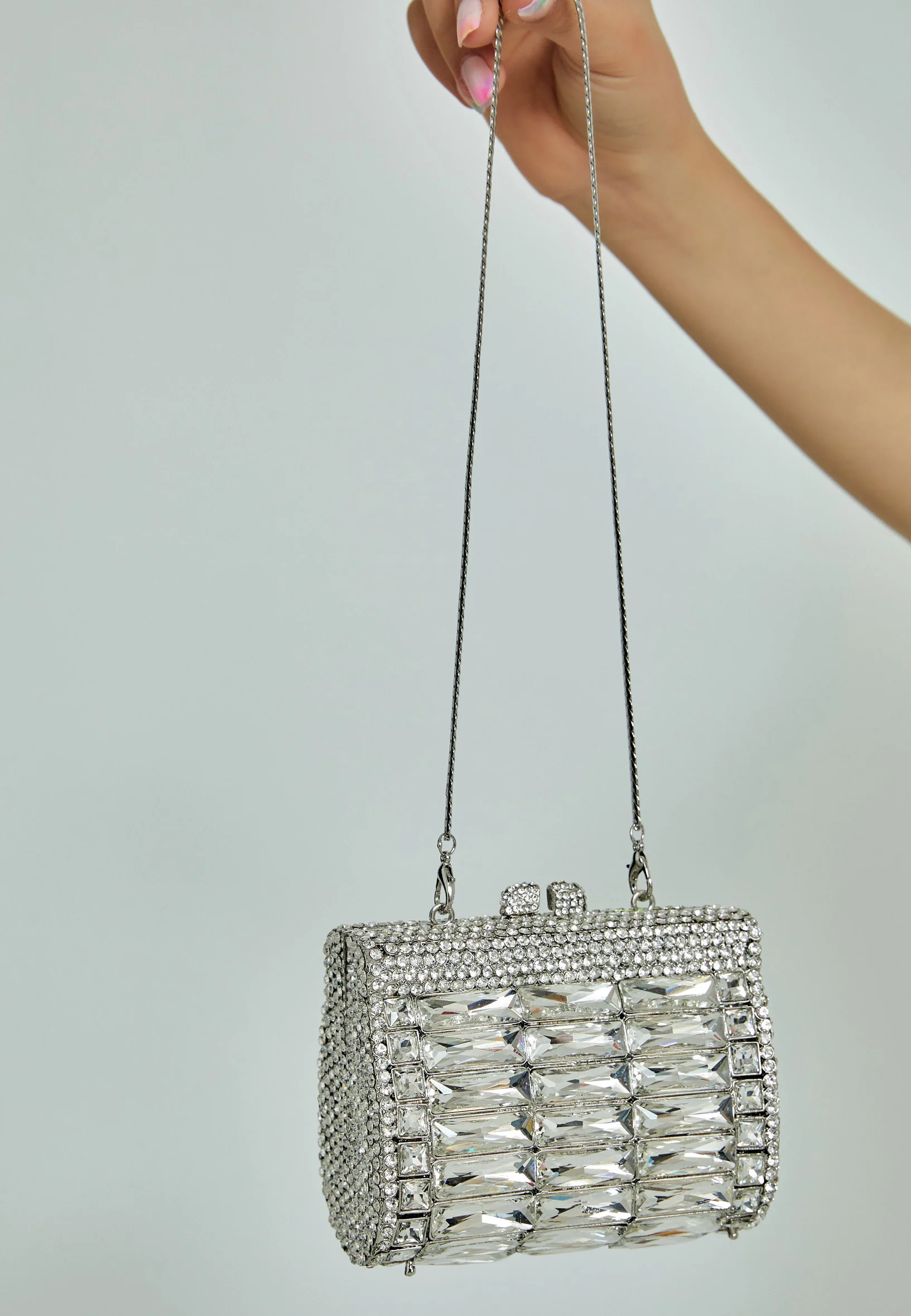 Women's Clutch Solid Color Crystal Stone Handbag abac033 - Image 4