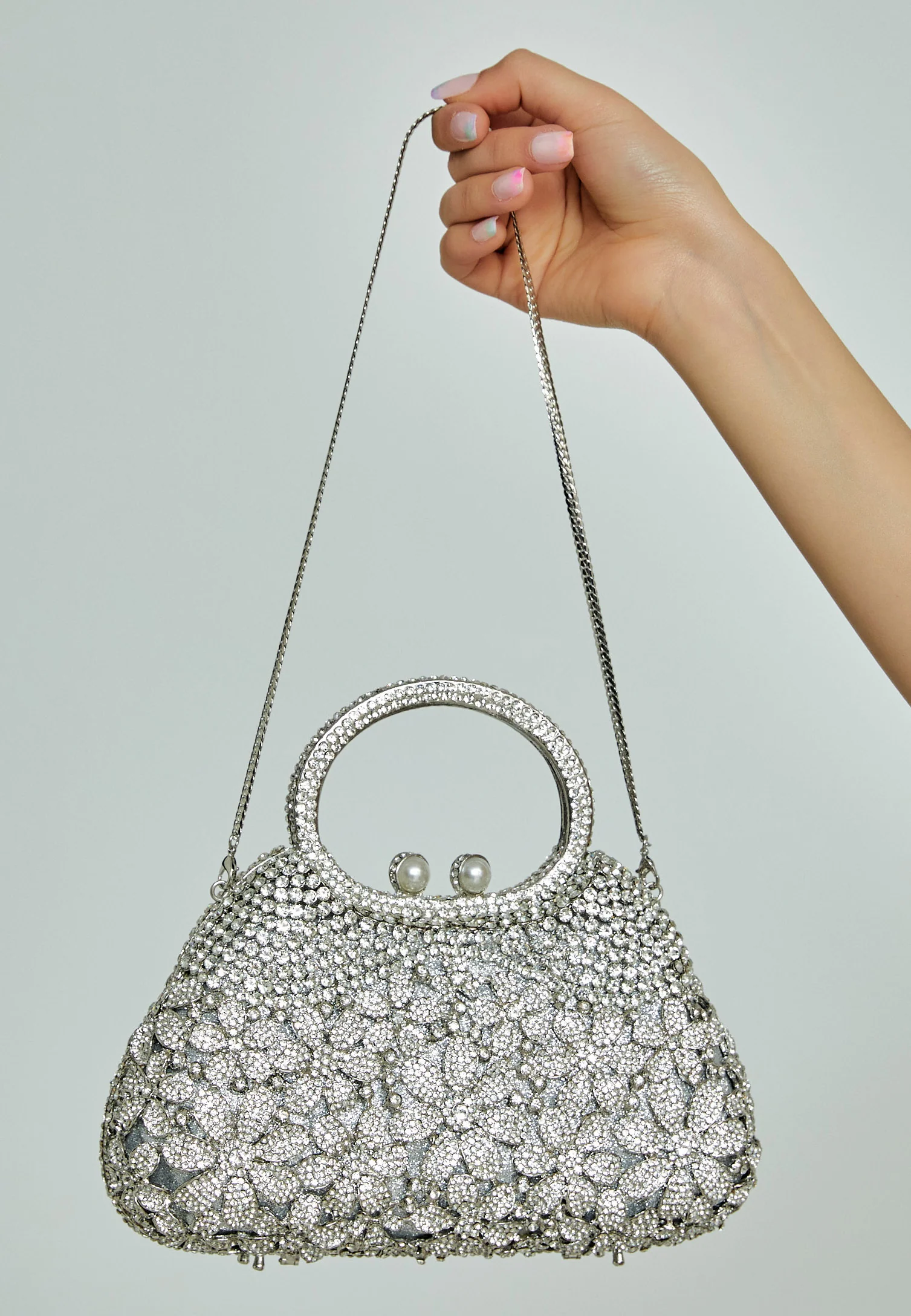 Women's Clutch Solid Color Crystal Stone Handbag abac039 - Image 4