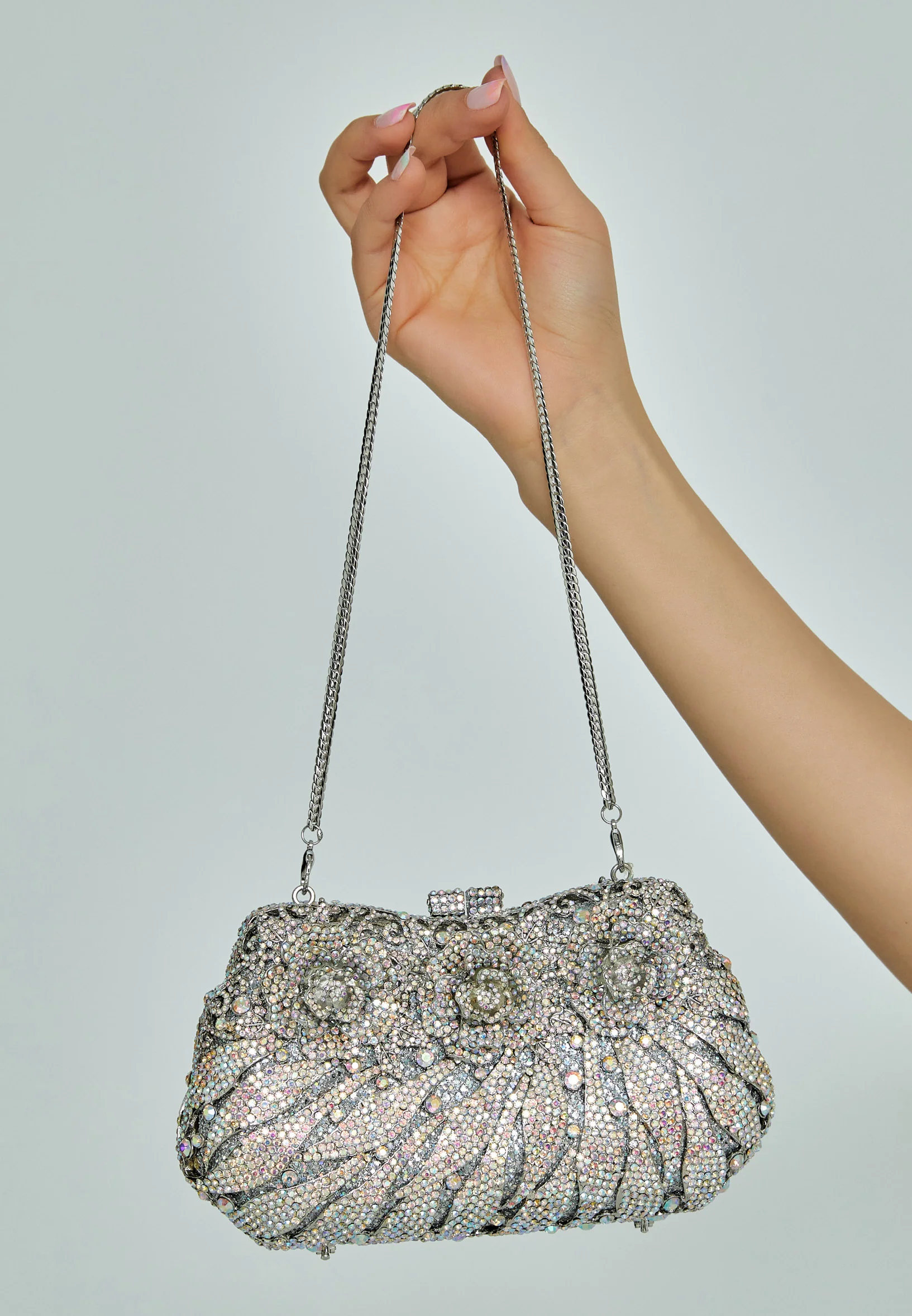 Women's Clutch Solid Color Crystal Stone Handbag abac041 - Image 4