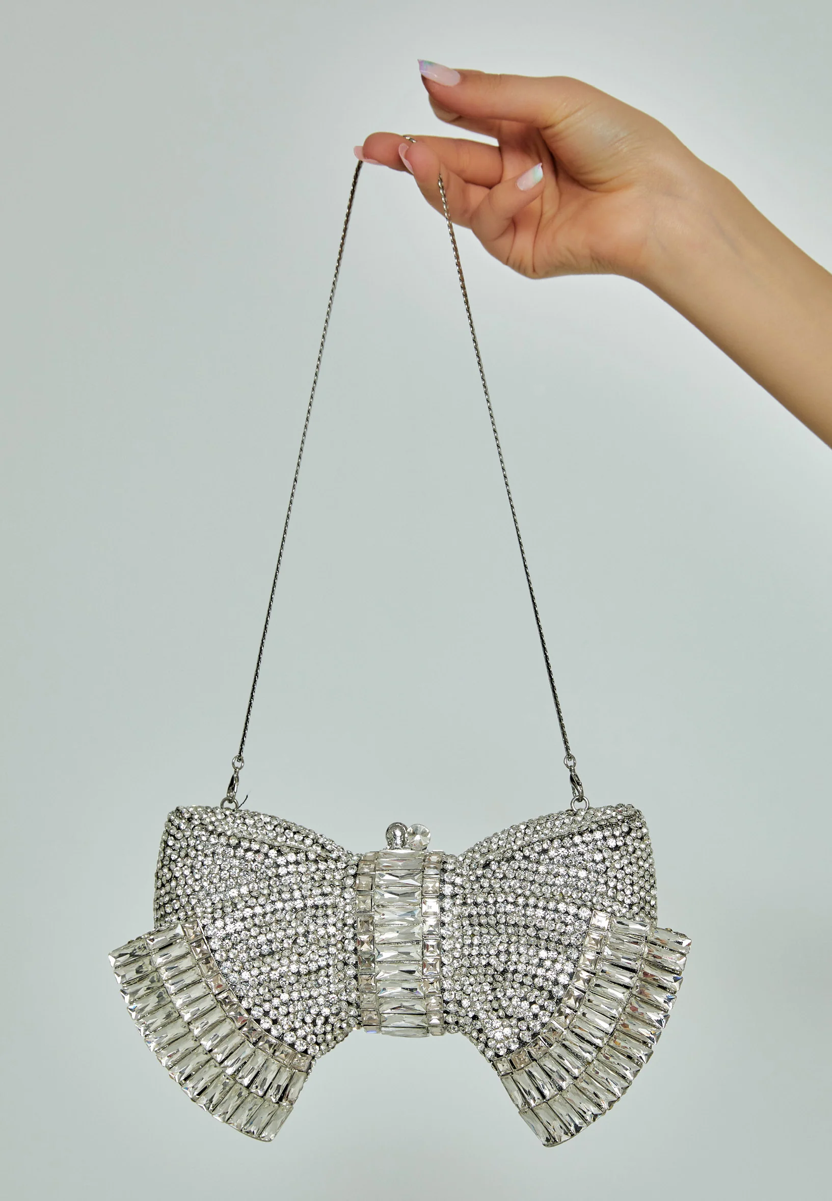 Women's Clutch Solid Color Crystal Stone Handbag abac043 - Image 4