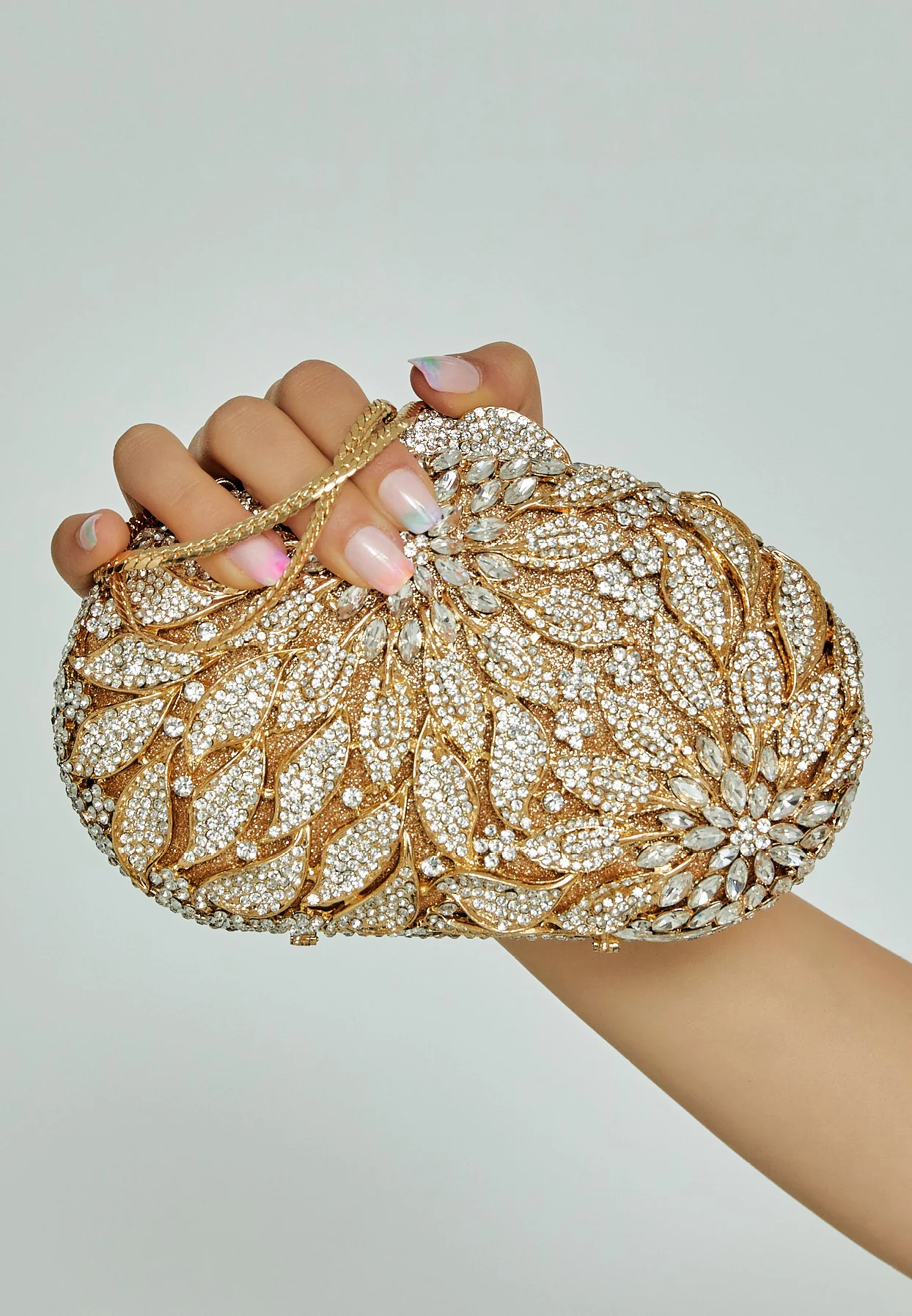 Women's Clutch Solid Color Crystal Stone Handbag abac045 - Image 4