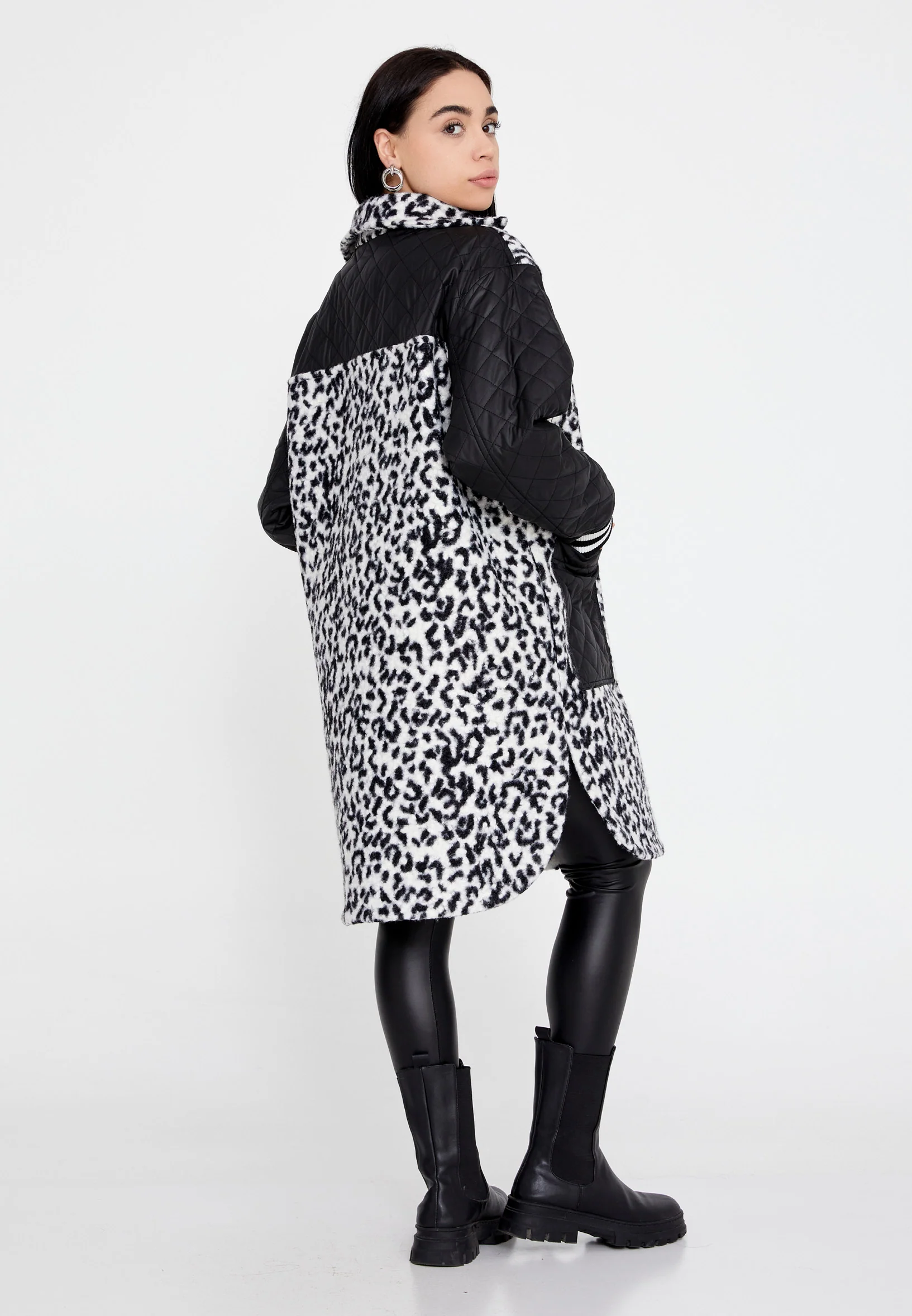 Wool Animal Print Regular Coat ber8142 - Image 2