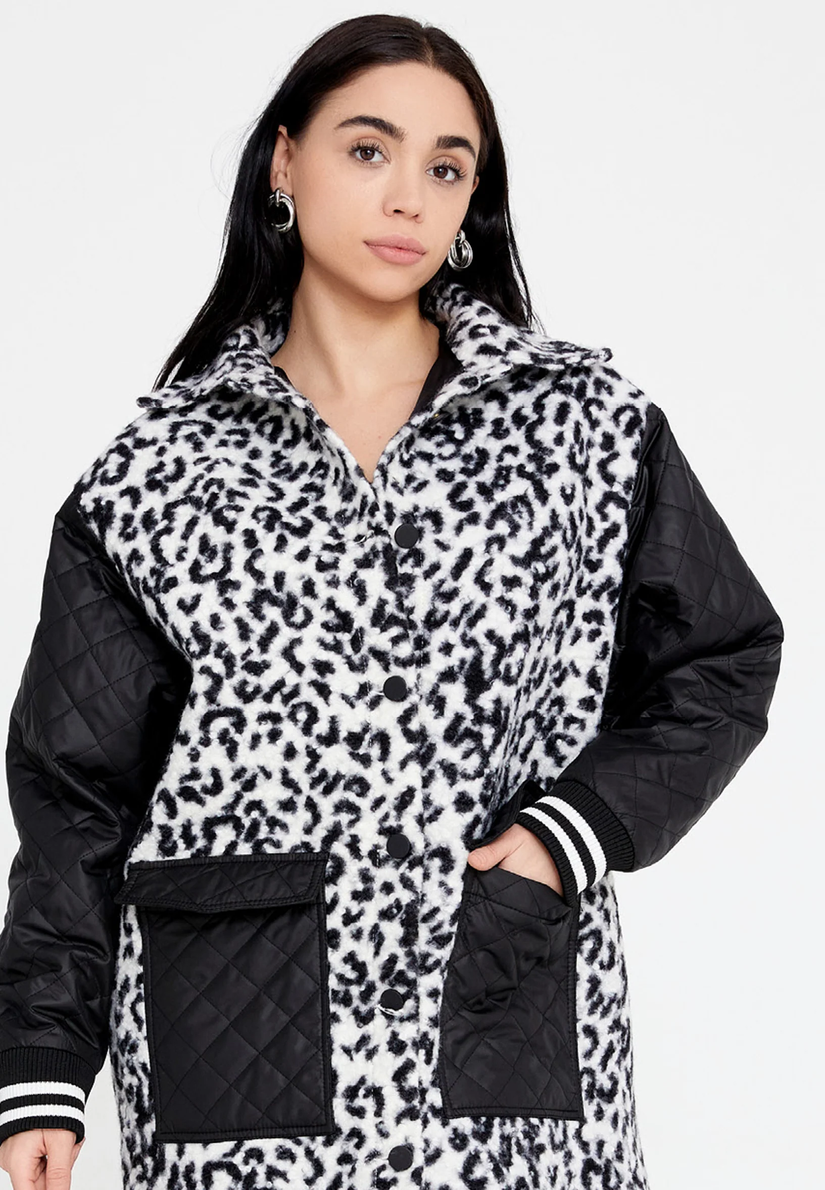 Wool Animal Print Regular Coat ber8142 - Image 4