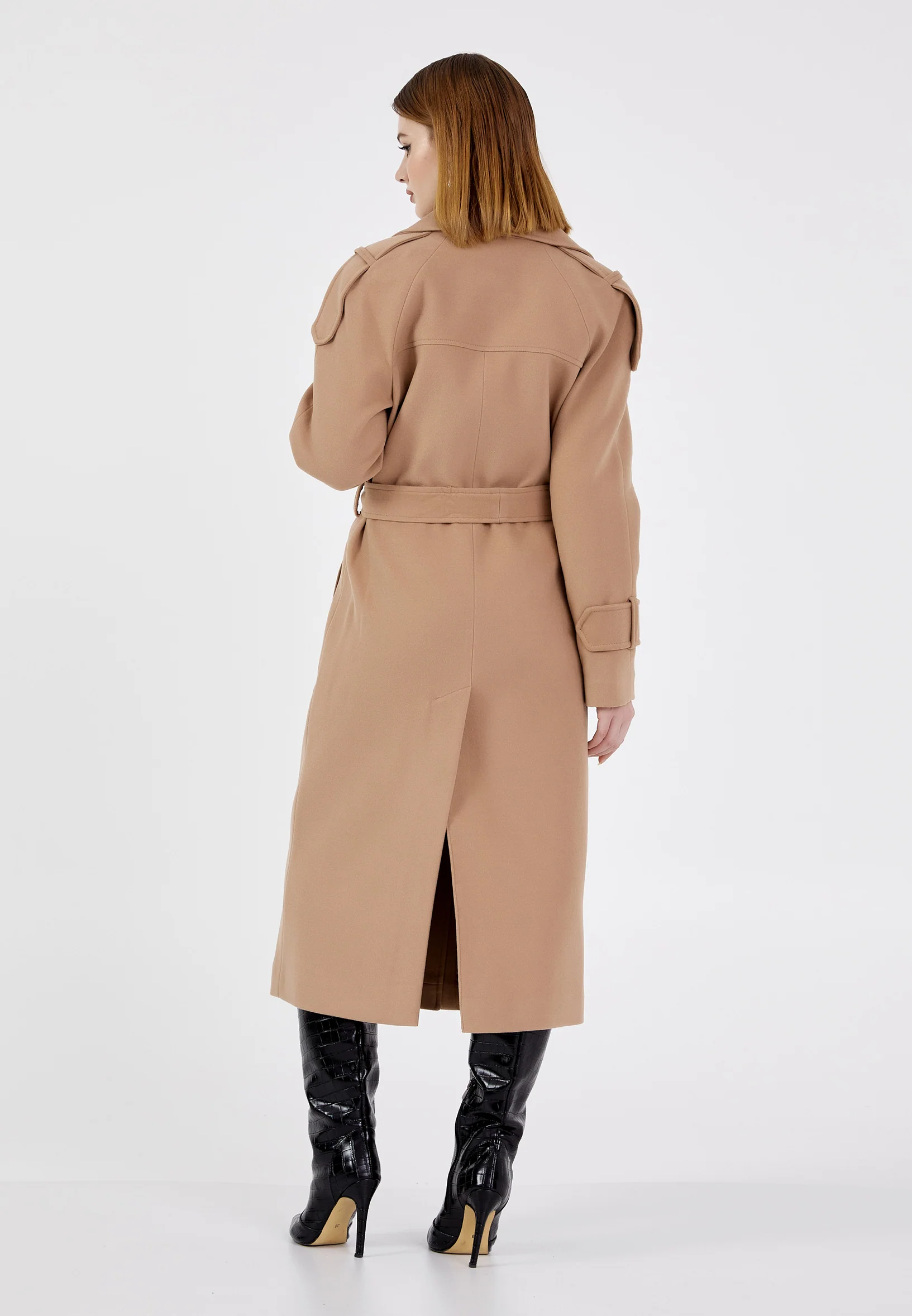Wool Solid Color Regular Coat bch0273 - Image 10