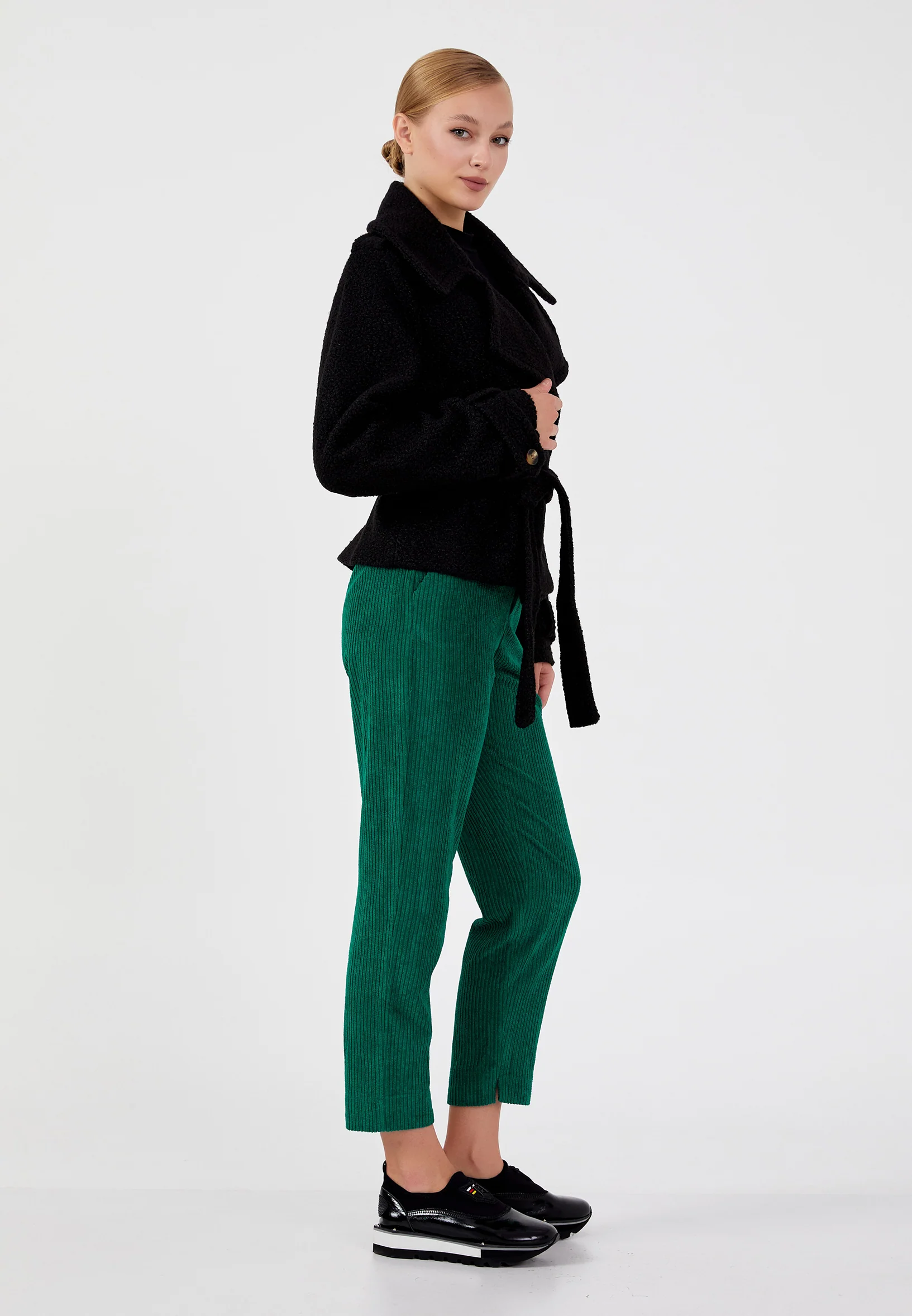 Wool Solid Color Regular Coat ber23k8132 - Image 3