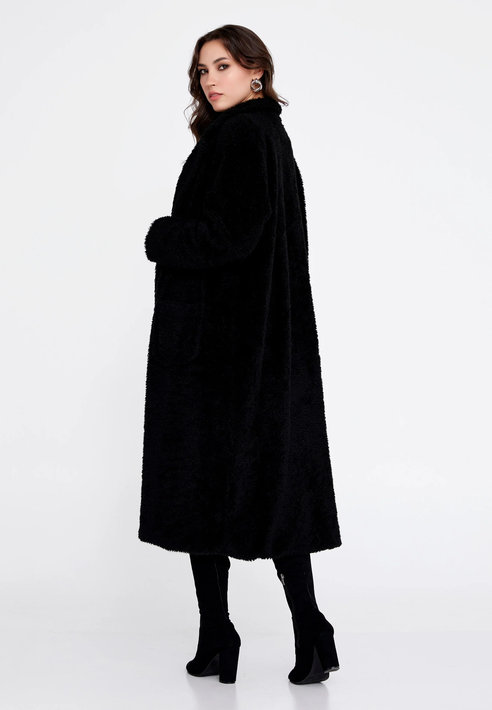Wool Solid Color Regular Coat cav88209 - Image 4