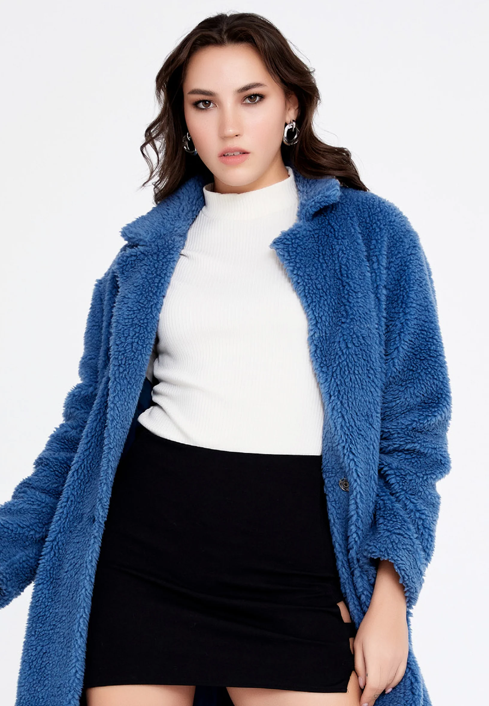Wool Solid Color Regular Coat cav88209 - Image 5