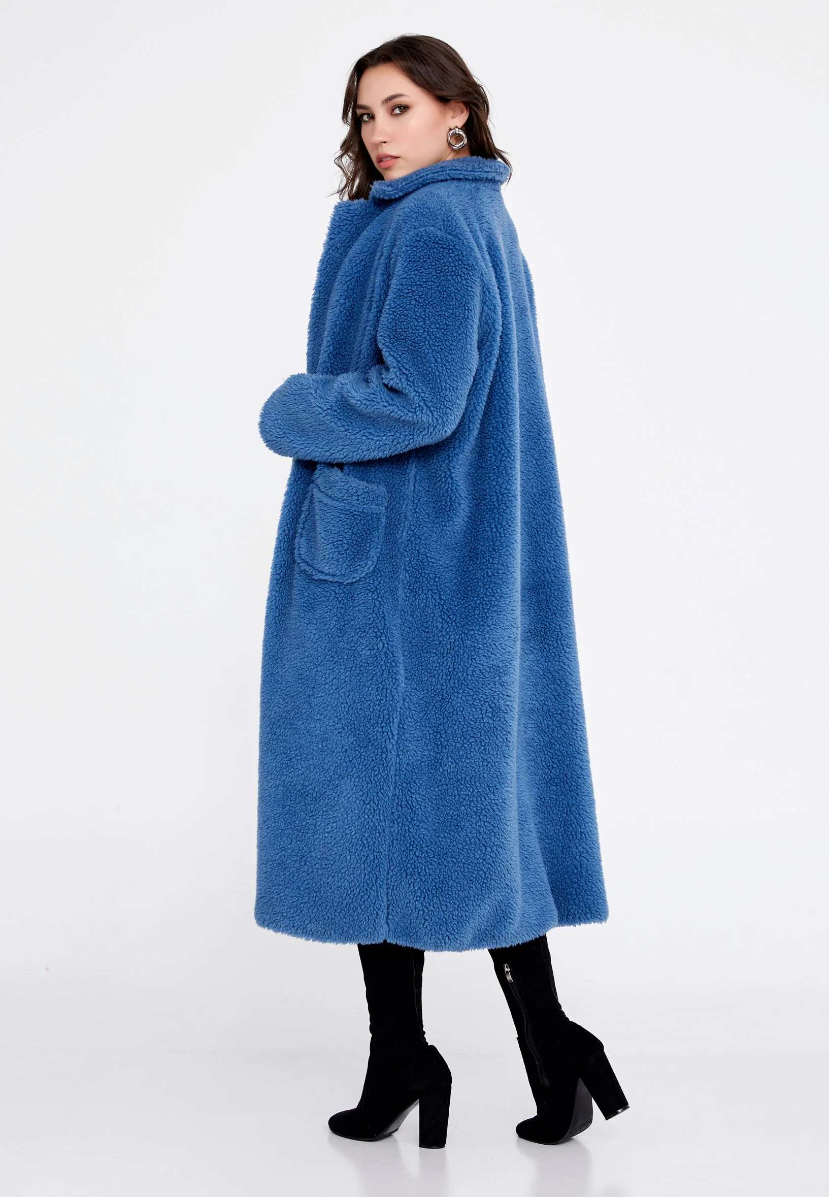Wool Solid Color Regular Coat cav88209 - Image 8