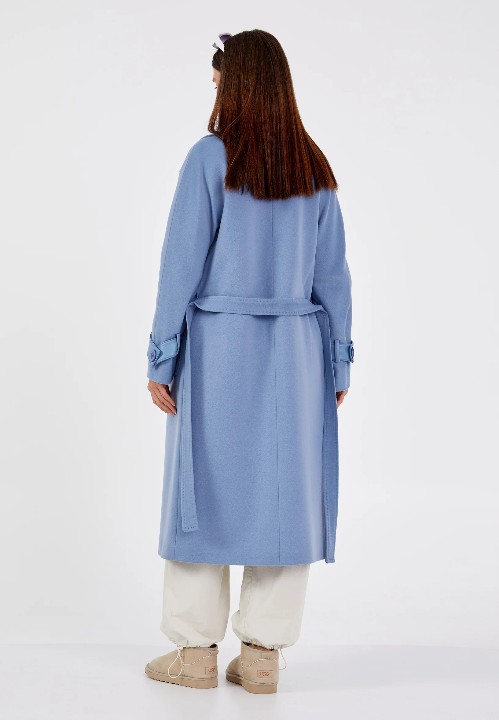Wool Solid Color Regular Coat cln2310 - Image 14