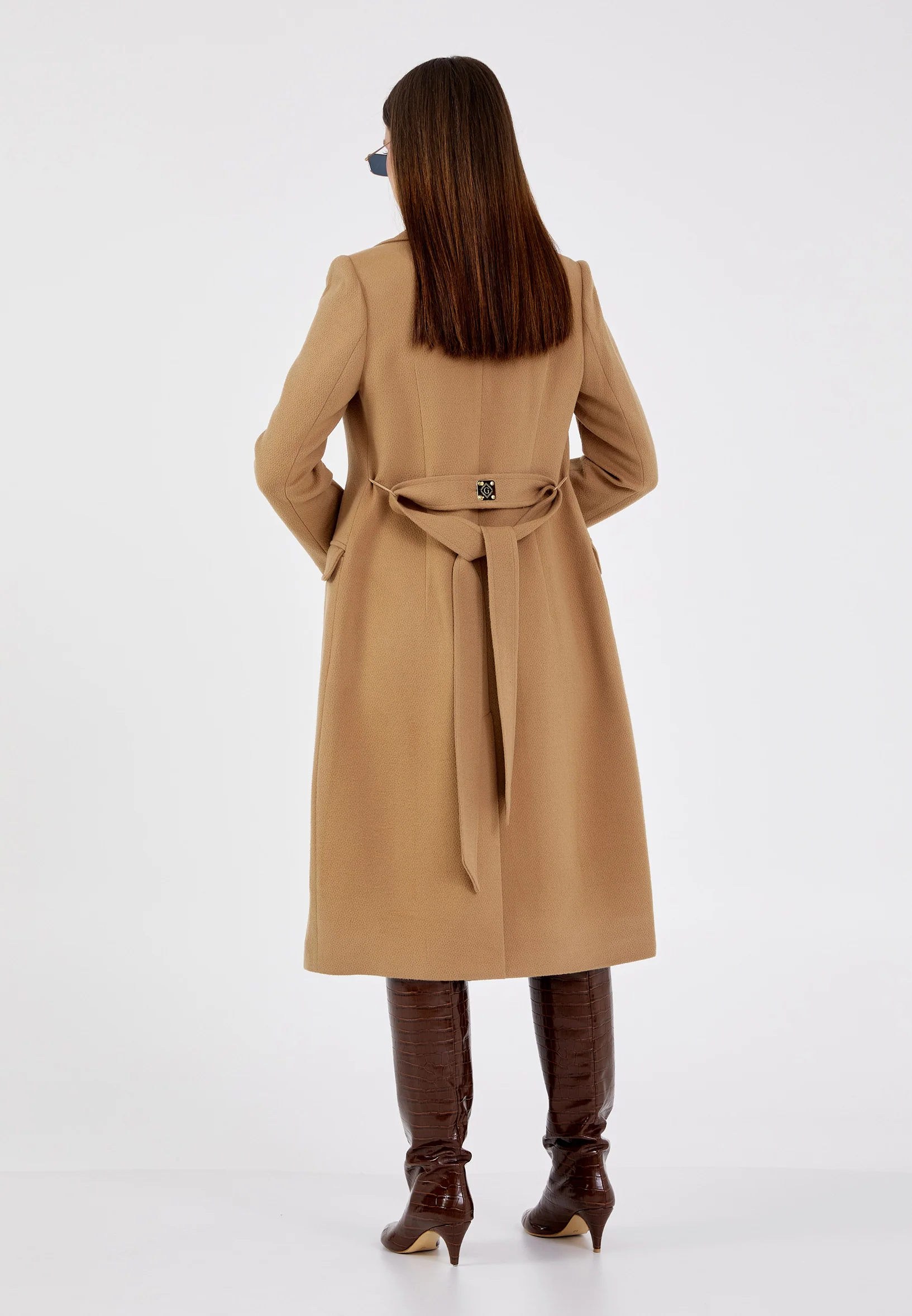 Wool Solid Color Regular Coat grm0142 - Image 4