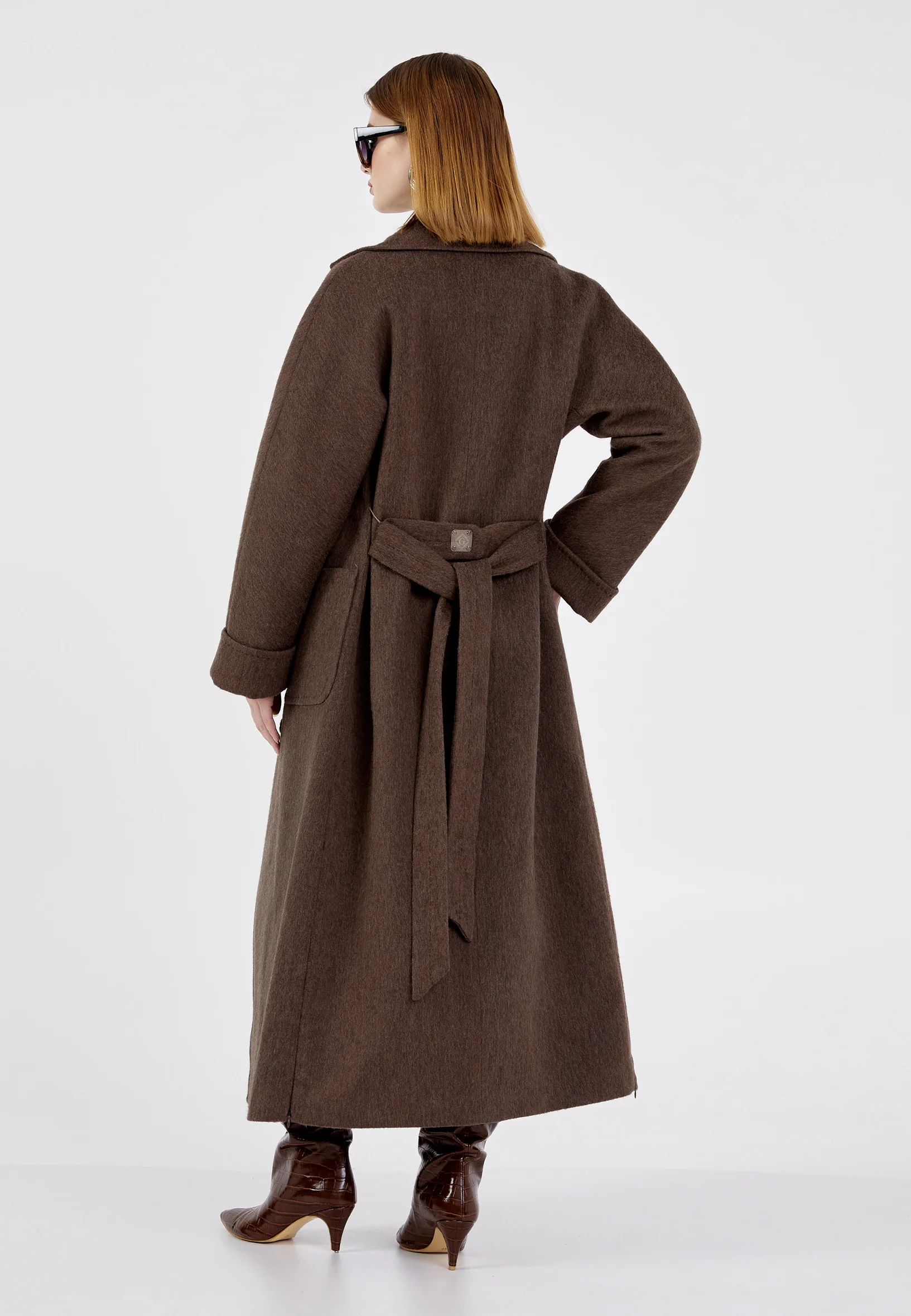 Wool Solid Color Regular Coat grm0360 - Image 2