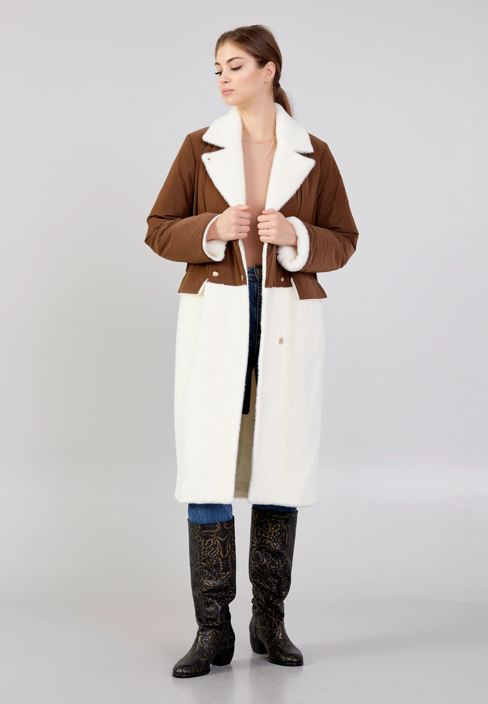 Wool Solid Color Regular Coat mml0508 - Image 15
