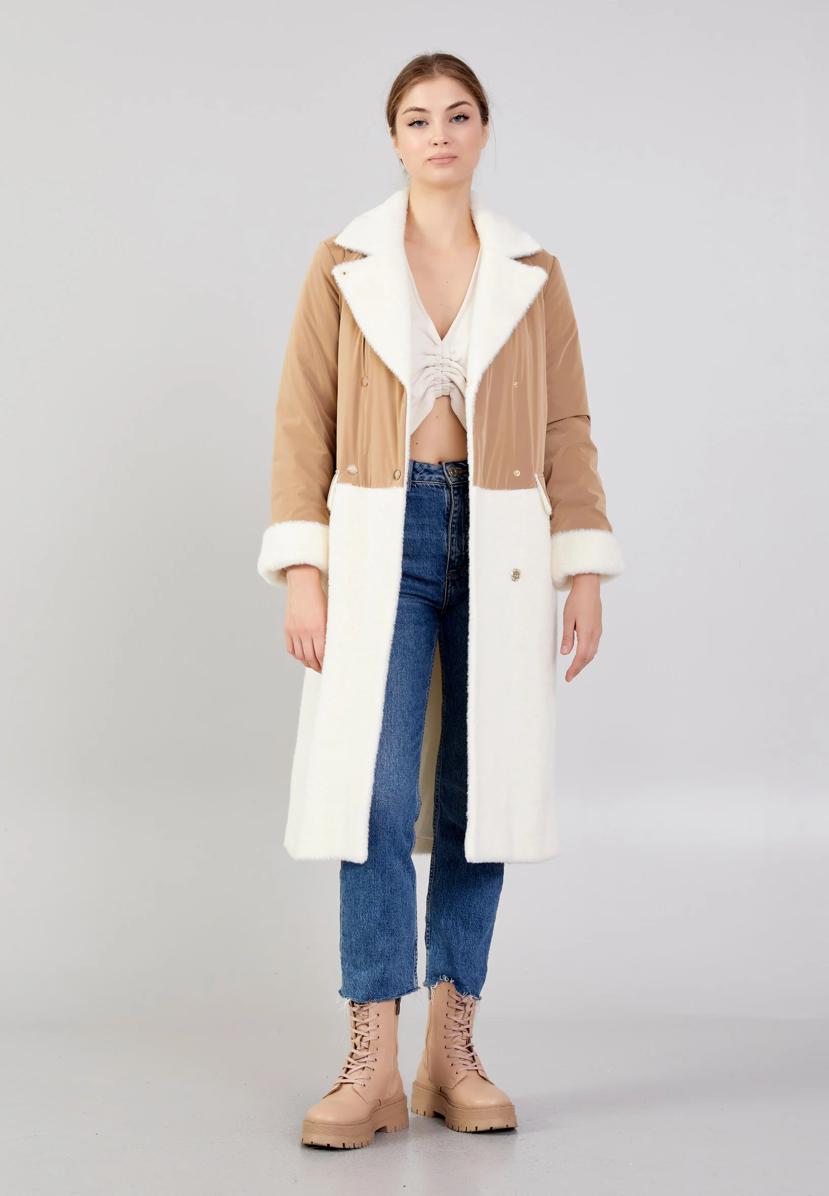 Wool Solid Color Regular Coat mml0508 - Image 19