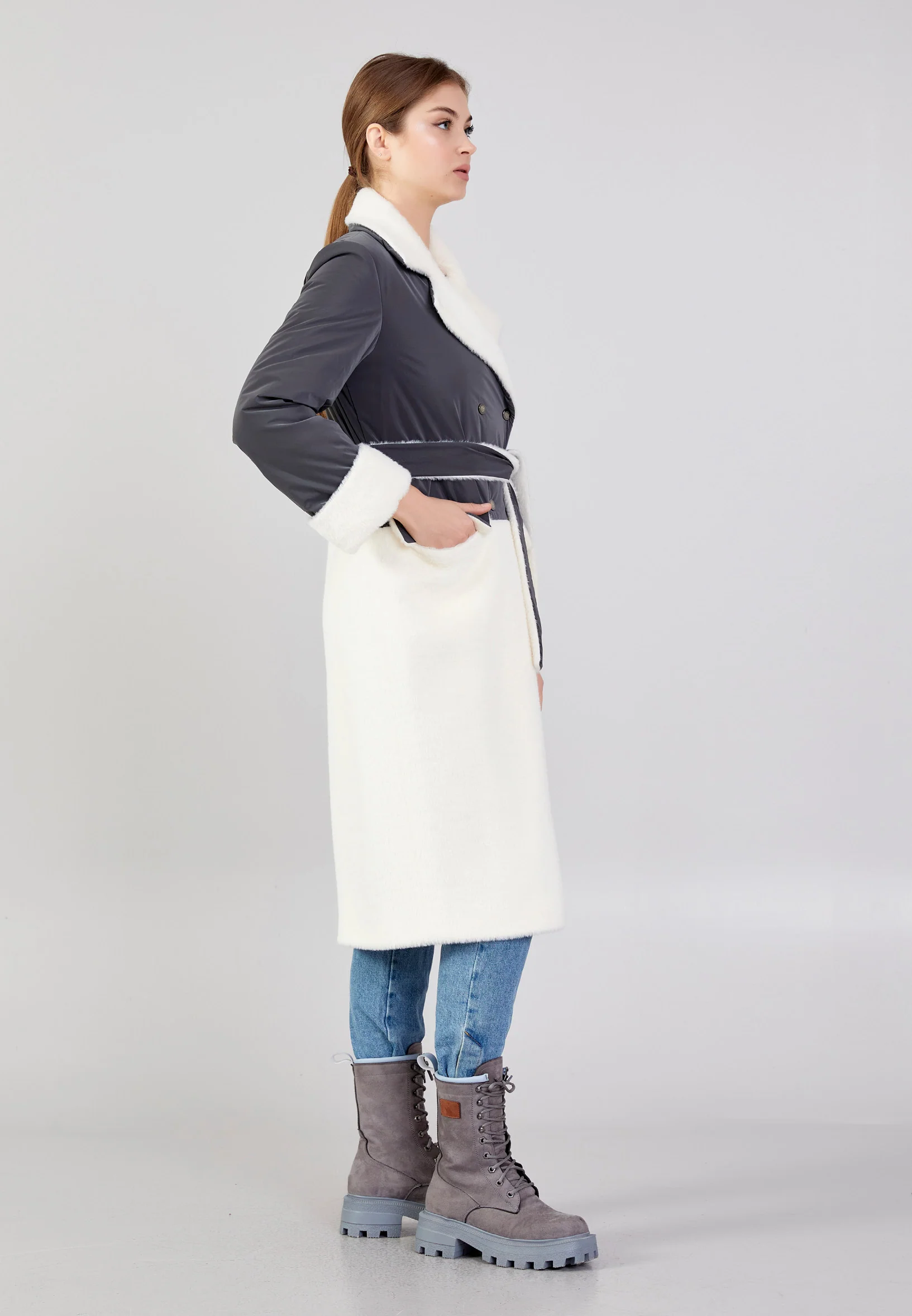 Wool Solid Color Regular Coat mml0508 - Image 3