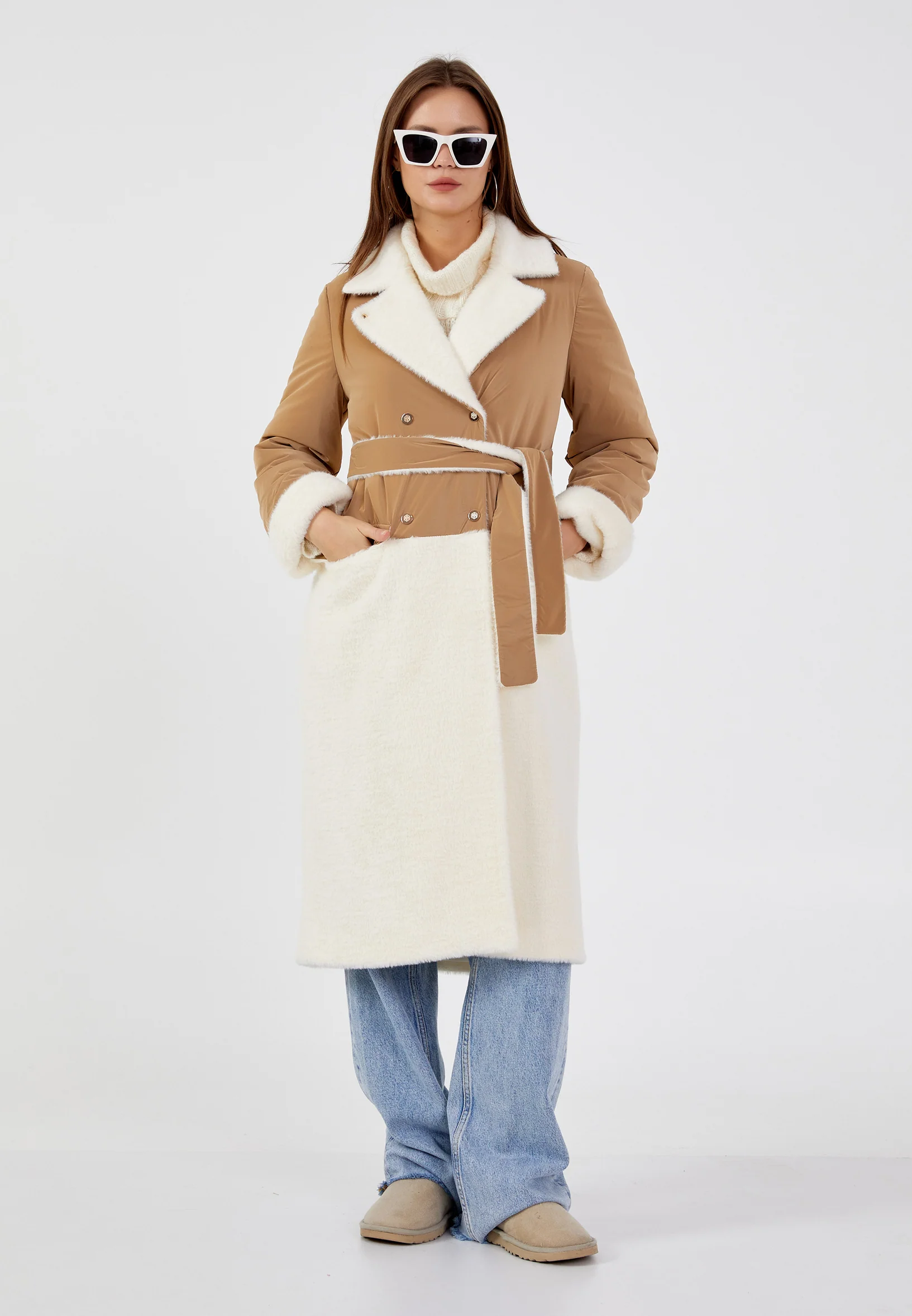 Wool Solid Color Regular Coat mml0508 - Image 6